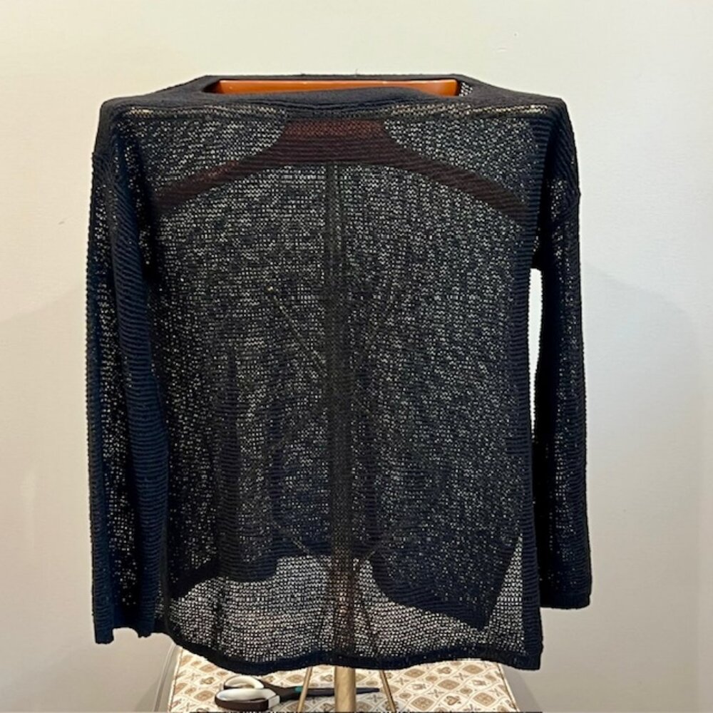 Women's Mod On Trend Black Net Sweater